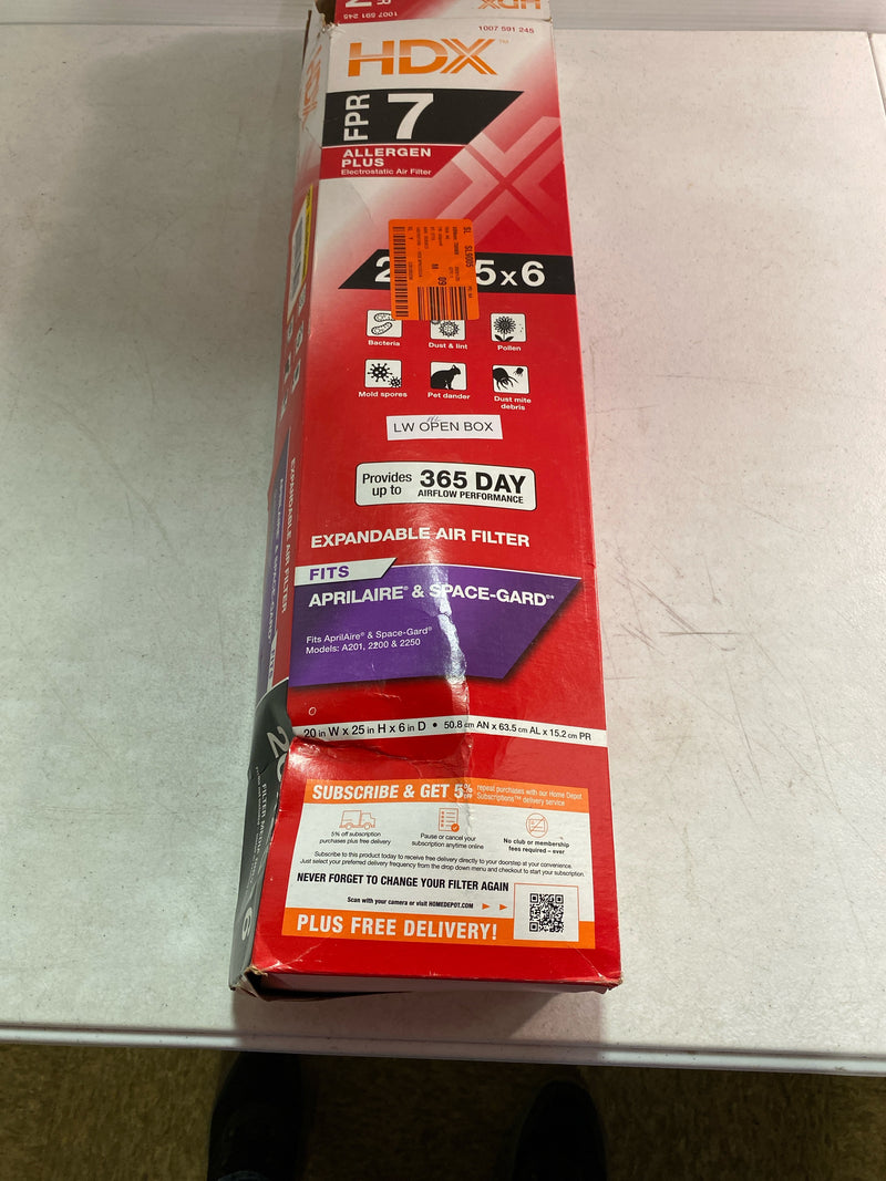 Hdx HDX-A201-11-6 20 in. x 25 in. x 6 in. AprilAire and Space-Gard Replacement Pleated Air Filter (Without Frame) FPR 7, MERV 11