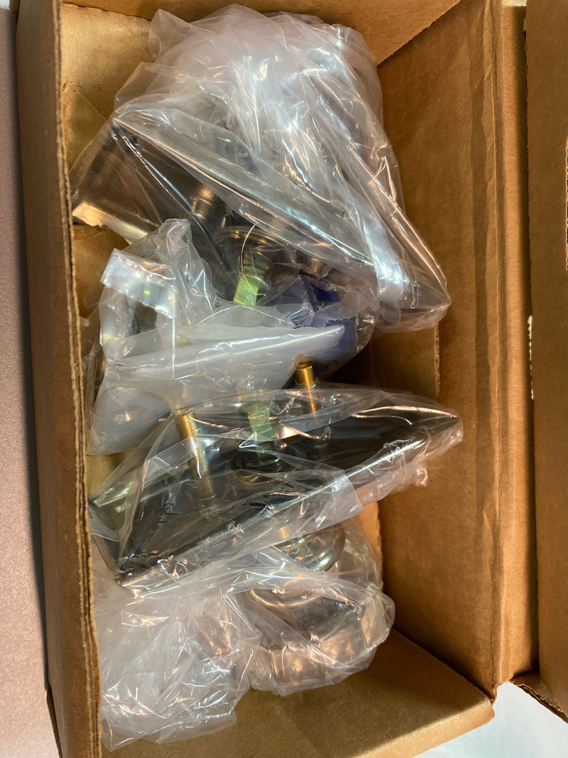 Emtek 8121OTUS14 Old Town Passage Door Knob Set with Rectangular Rose from the Brass Crystal Collection - Polished Nickel