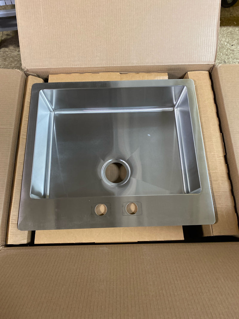 Elkay ECTSRAD25226TBG Crosstown 25" Undermount Single Basin Stainless Steel Kitchen Sink with Basin Rack - 2 Faucet Holes