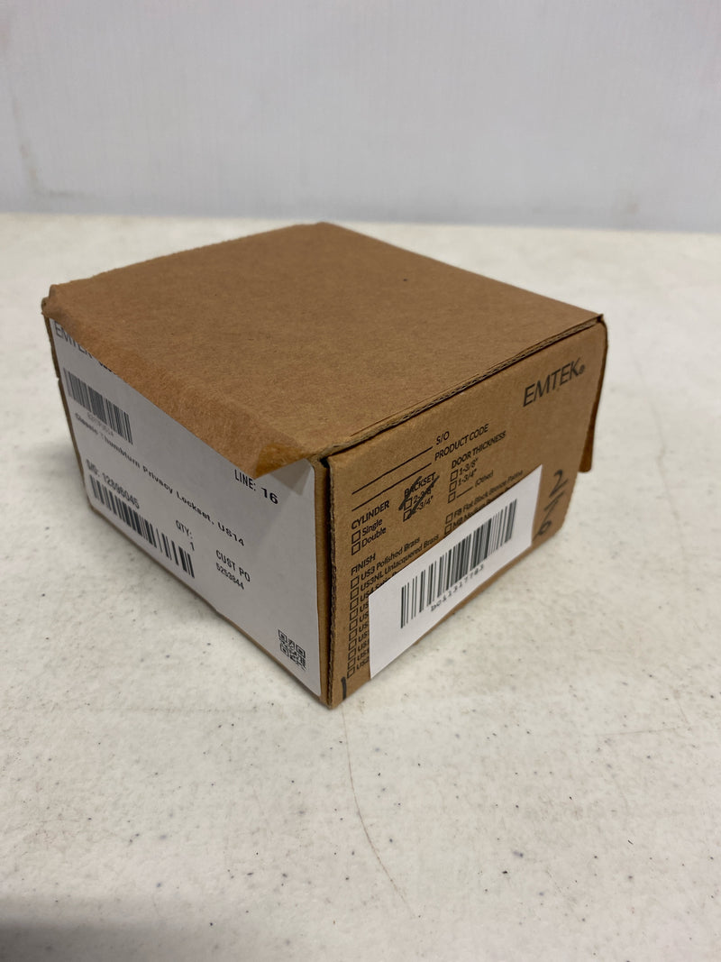 Emtek 828TPUS26 Privacy Deadbolt for use with Emtek Brass Passage Sets - Polished Chrome