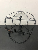 Hampton bay T-P00211007A Croyden 3-Light Black Caged Candle Chandelier Light Fixture with Metal Shade