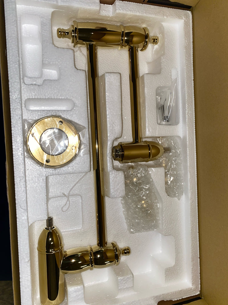 Kingston Brass KS3102TAL Tudor Wall Mount Pot Filler Kitchen Faucet, Polished Brass