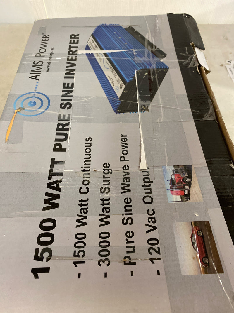 AIMS Power PWRI150024S Pure Sine Power Inverter, 1500W Continuous Power, 3000W Surge Peak Power, 24V DC Input, Pure Sine Wave, USB Port, Triple AC Receptacles, On/off Switch