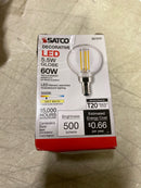 Satco Lighting S21210 5.5 Watt Vintage Edison Dimmable G16.5 Candelabra (E12) LED Bulb - 500 Lumens , 3000K , and 90CRI - Clear