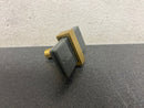 Sietto K-1902-SB Adjustable 2 Inch Long Rectangular Cabinet Knob with Slate Gray Glass - Satin Brass