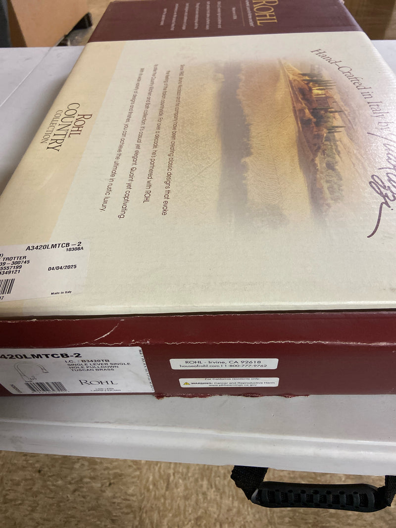 ROHL A3420LMTCB-2 Pull-Down FAUCETS, 0-in L x 2.7-in W x 18.6-in H, Tuscan Brass