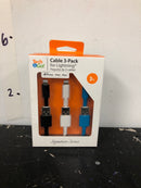Tech and go 131 3602 TG3 3 ft. Cable for Lightning (3-Pack)