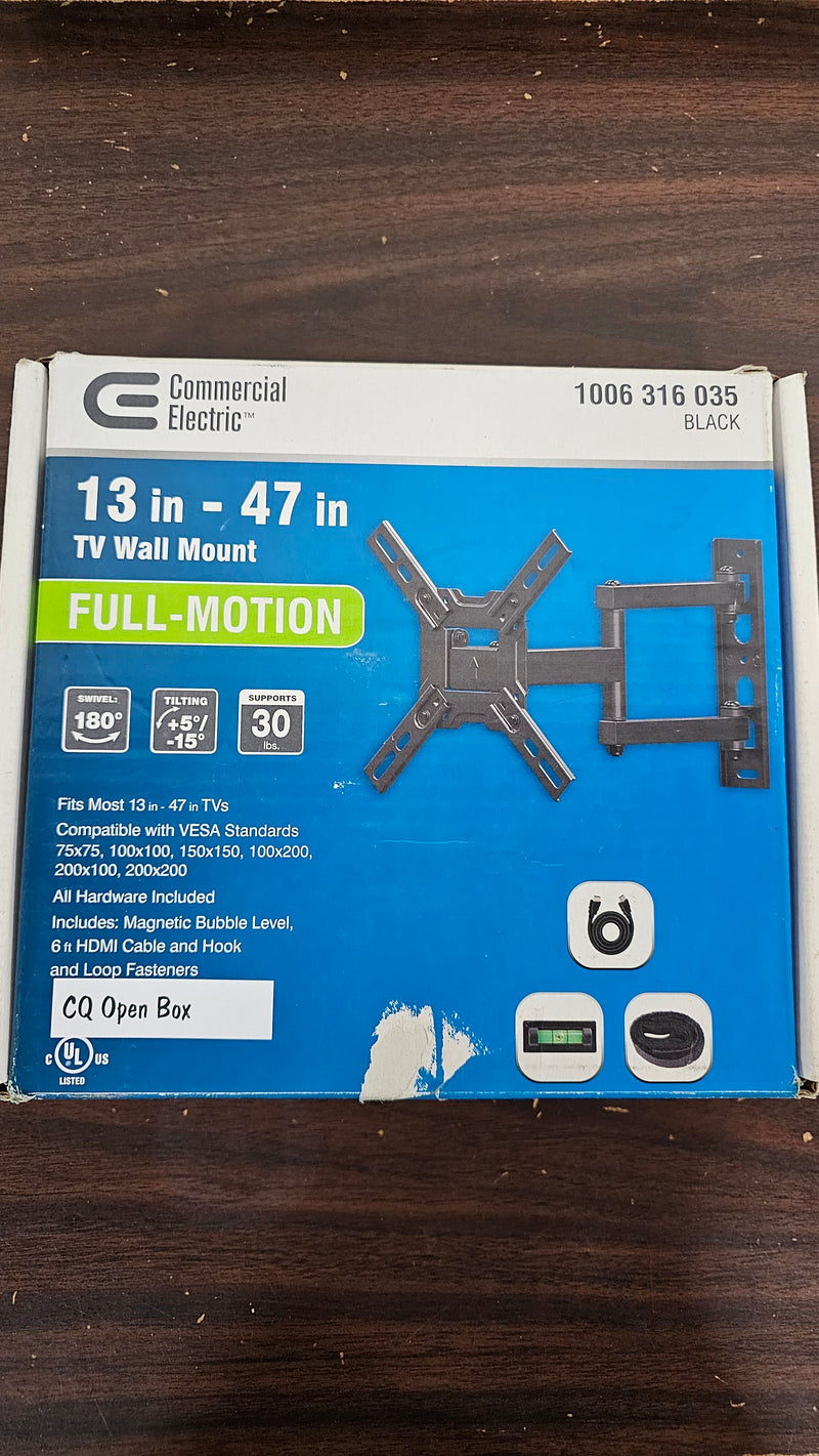 Commercial electric XD2483-S 13 in. to 47 in. Full Motion Wall Mount for TVs