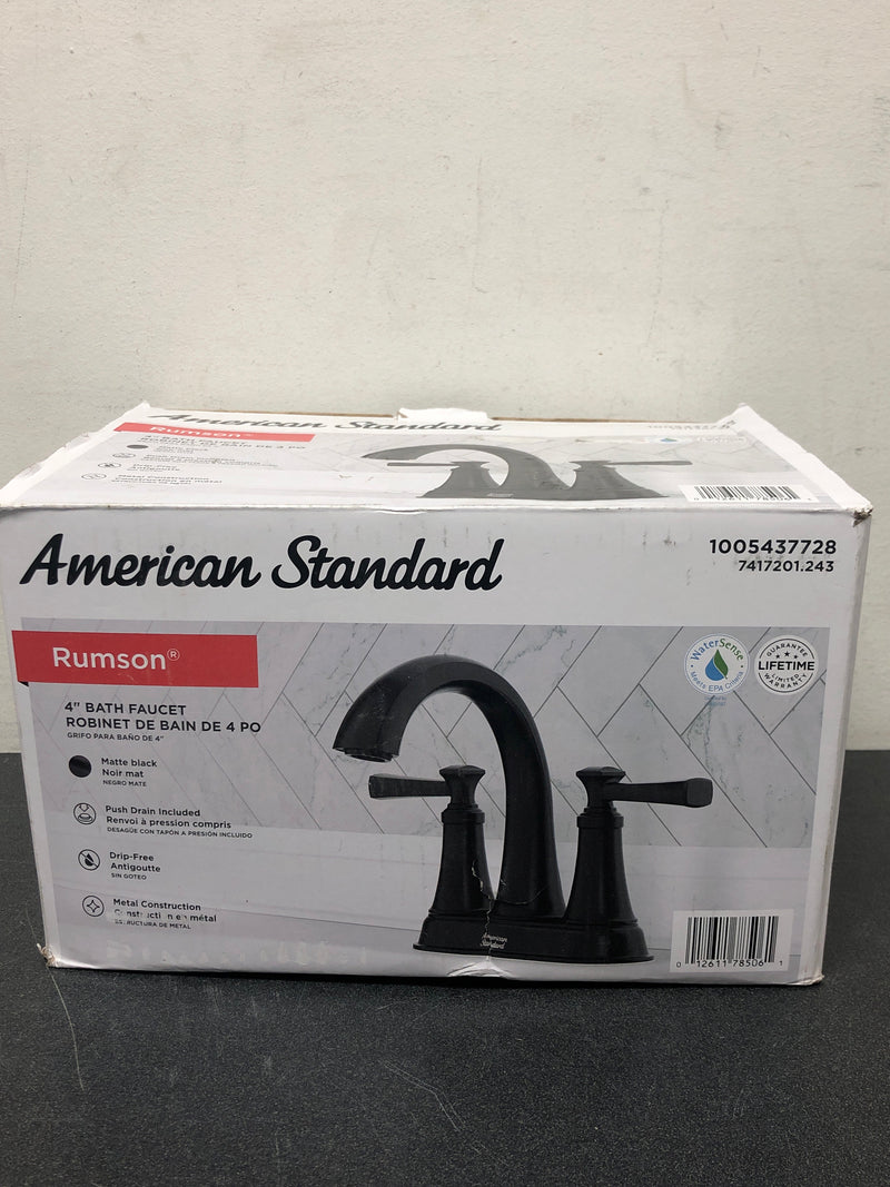 American standard 7417201.243 Rumson 4 in. Centerset 2-Handle Bathroom Faucet in Matte Black