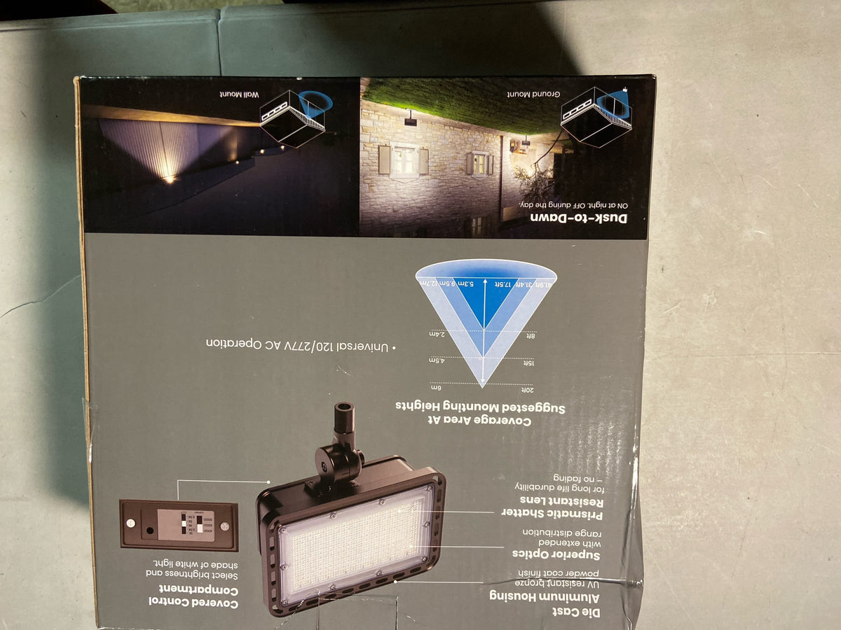 Feit electric S8.6FL/5CCT/LSDD/BZ 4000/6000/8000 Lumen Select Integrated LED Selectable 5CCT Bronze Dusk to Dawn Commercial Ground/Wall Flood Light
