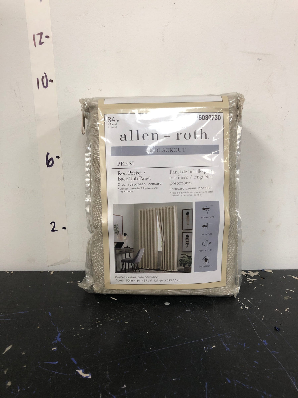 Allen + Roth 84-in Cream Blackout Thermal Lined Back Tab Single Curtain Panel
