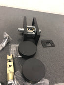Baldwin PVCONCFR190 Contemporary Privacy Door Knob Set with 5 Inch Rectangle Rose from the Reserve Collection - Satin Black