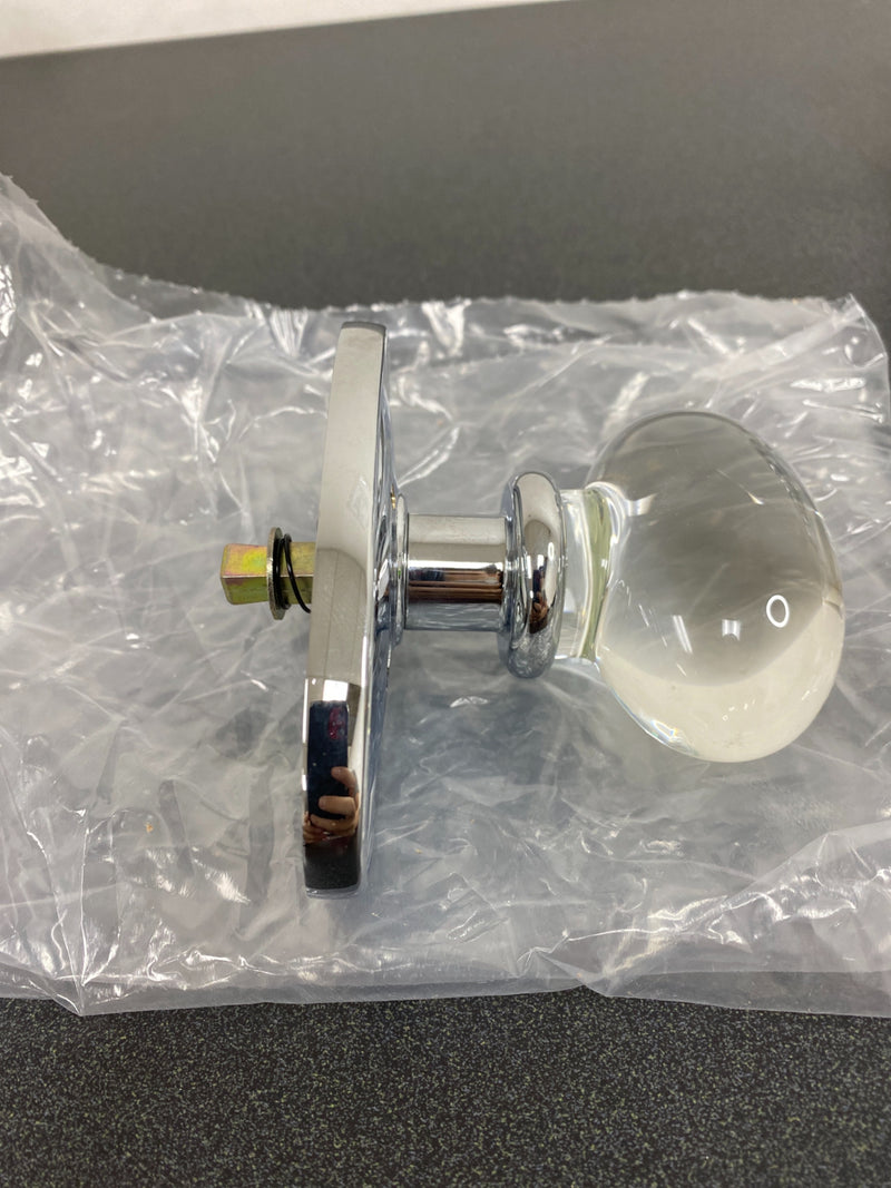 Emtek 820HTUS26 Hampton Crystal Privacy Knobset with Brass Rosette - Polished Chrome