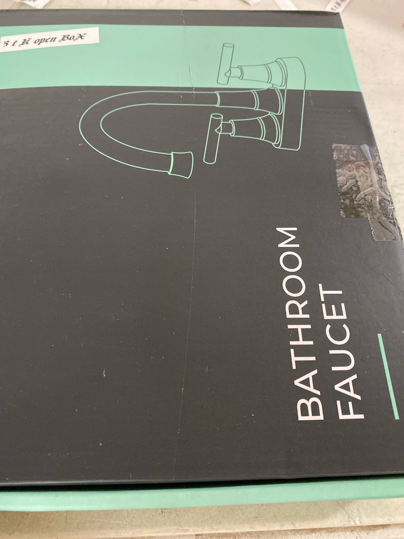 Forious pro 61HD36B 4 in. Centerset Double Handle Bathroom Faucet with Pop-Up Drain in Black