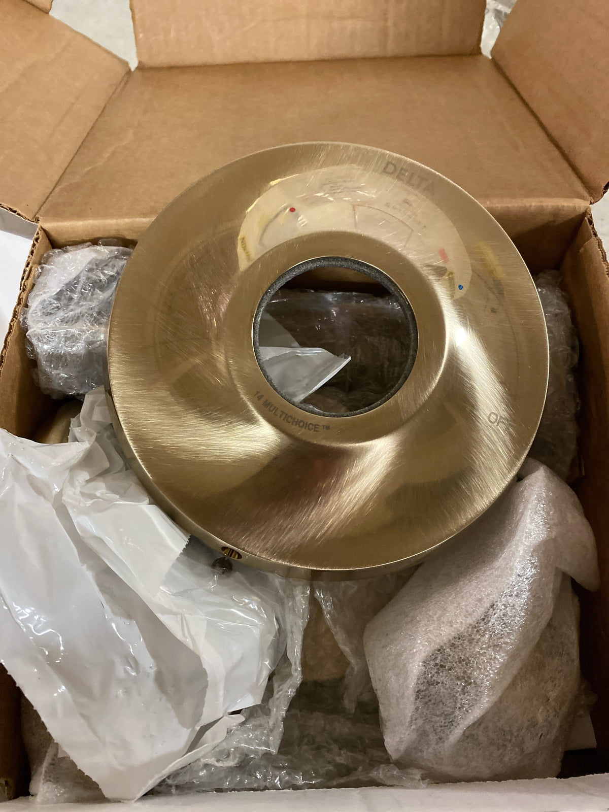 Delta T14489-CZ-PR Tetra Monitor 14 Series Tub and Shower Trim Package with 1.75 GPM Multi Function Shower Head - Less Rough In - Lumicoat Champagne Bronze