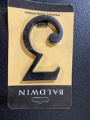 Baldwin 90673190 Solid Brass Residential House Number 3 - Satin Black