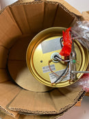 Globe electric 91009684 Suzie 1-Light 10 in. Matte Brass Semi-Flush Mount Ceiling Light with Clear Ribbed Glass Shade