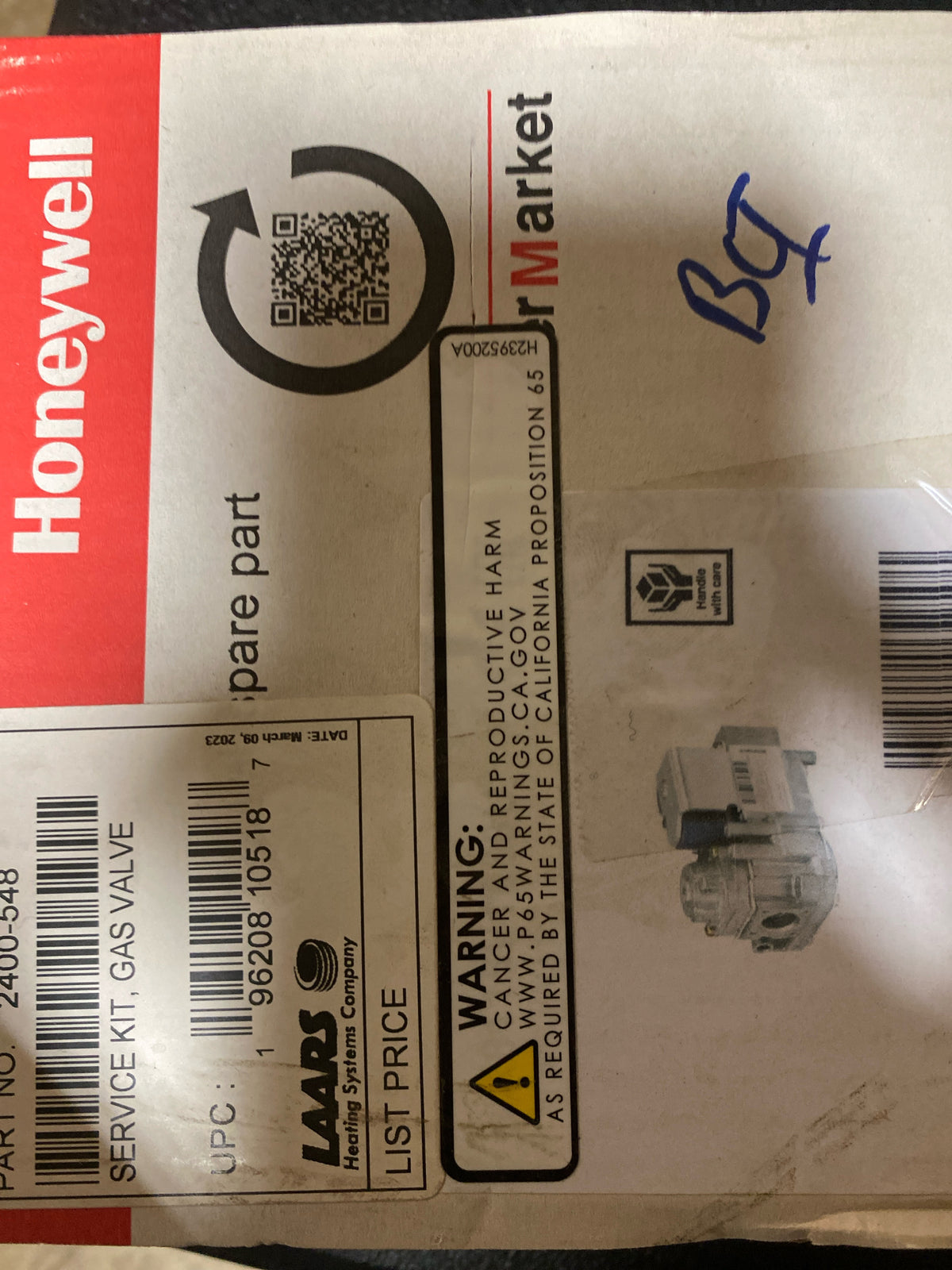 2400-548 | Neg # Gas Valve VK8115V1069 | Laars Heating Systems