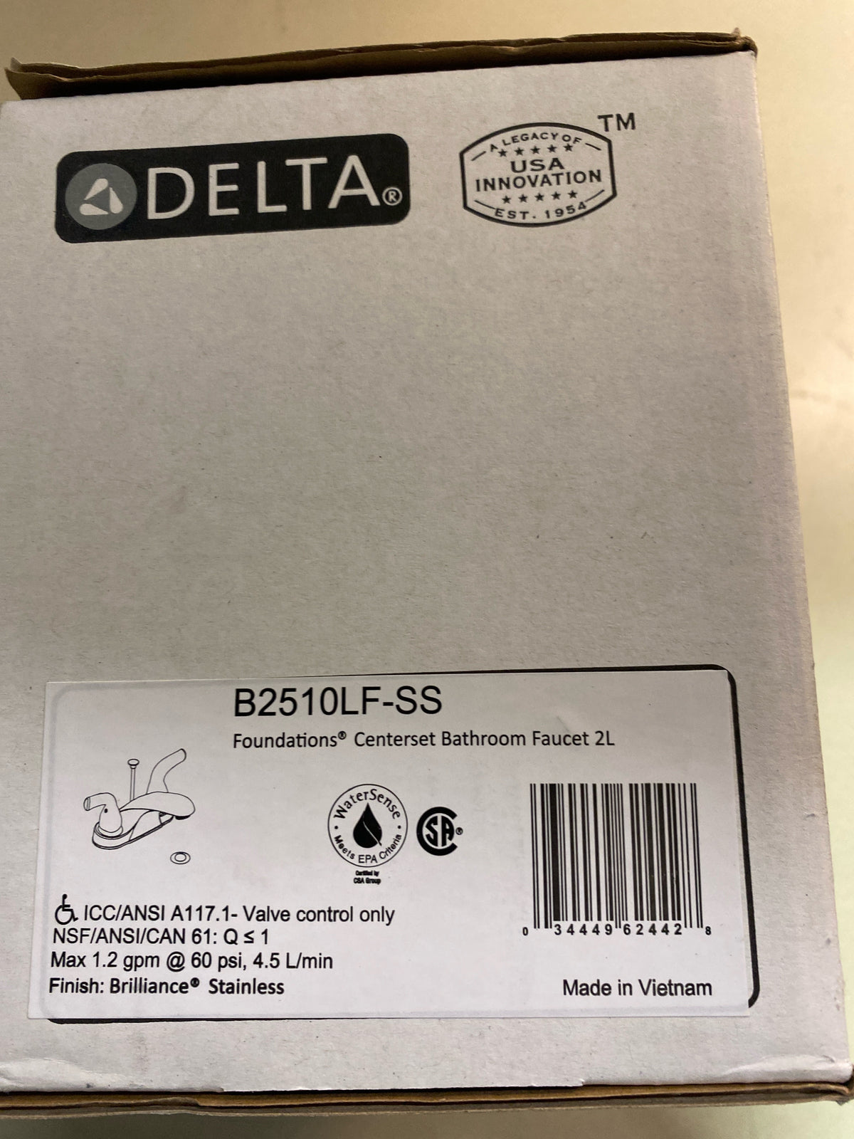 Delta B2510LF-SS Foundations Core-B Centerset Bathroom Faucet with Pop-Up Drain Assembly - Includes - Brilliance Stainless