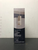 Hampton bay 204878A Hensley 4.75 in. W x 11 in. H 1-Light Satin Nickel Mini Pendant with Metal Cylinder Shade