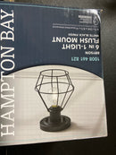 Hampton bay 66000035 Bryson 1-Light Matte Black Caged Shade Flush Mount