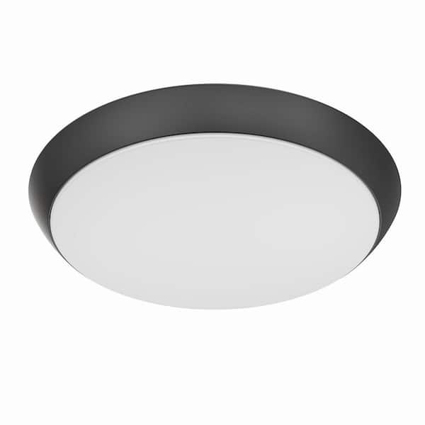 Commercial electric FM11LP6WYMMBKHD 11 in. Matte Black Integrated LED Dimmable Selectable CCT Flush Mount Indoor Ceiling Light