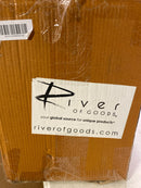 River of goods 20967 Gideon 40-Watt 1-Light Shaded Amber Glass Pendant Light with Jute Cord Cover