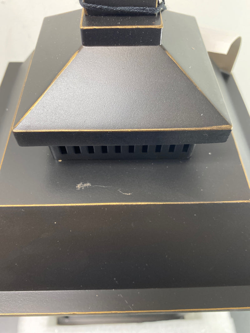 The Great Outdoors 72592-143C Miner's Loft 4 Light 20-3/4" Tall Outdoor Wall Sconce with Square Glass Shade - Oil Rubbed Bronze / Gold