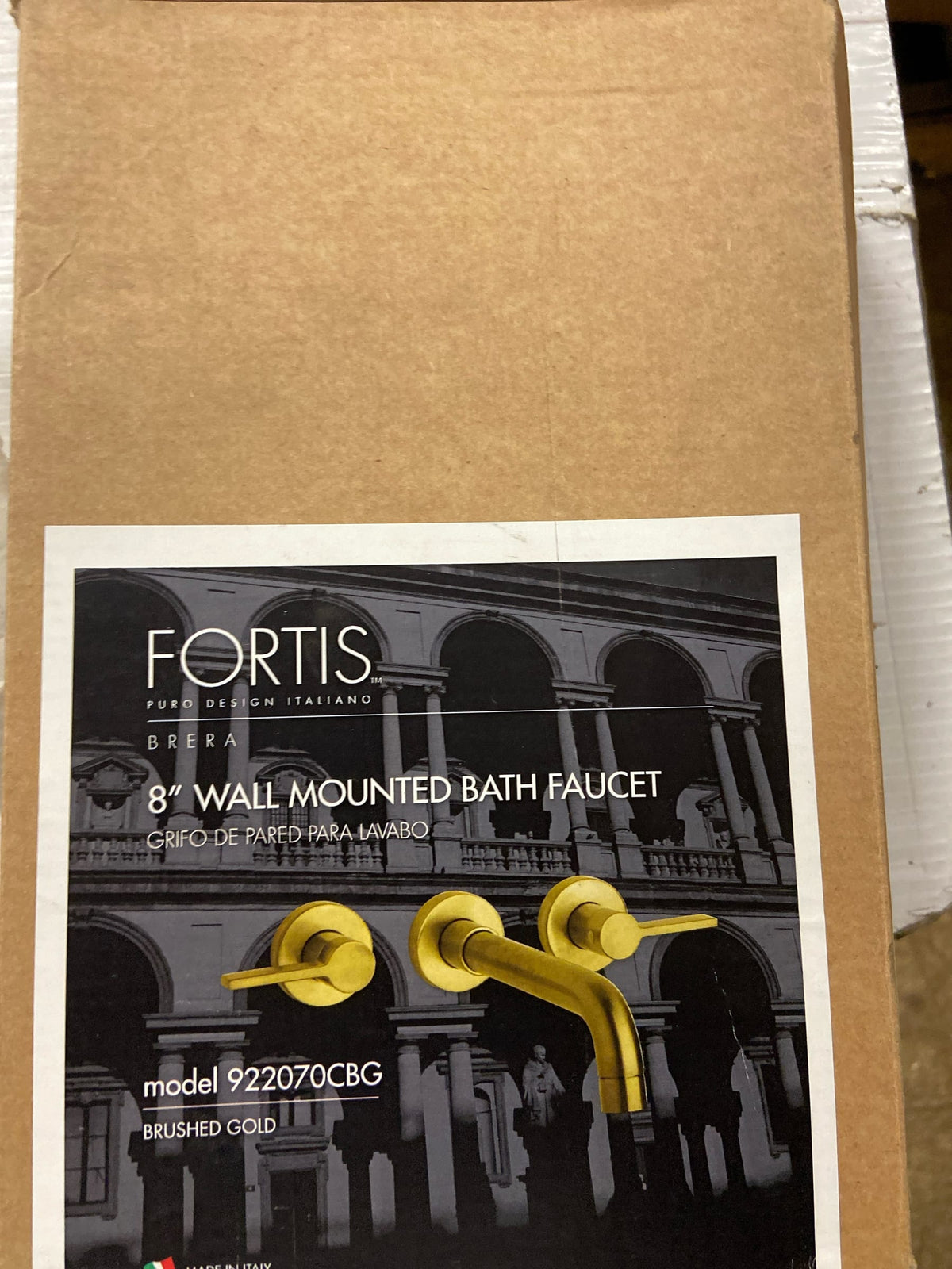 Fortis 922070CBG Brera 1.2 GPM Wall Mounted Widespread Bathroom Faucet Less Rough-In Valve - Brushed Gold