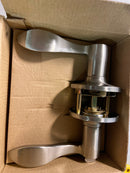 Kwikset SL3000LY-15 Layton Privacy Door Lever Set with Round Rose from the Safe Lock Collection - Satin Nickel