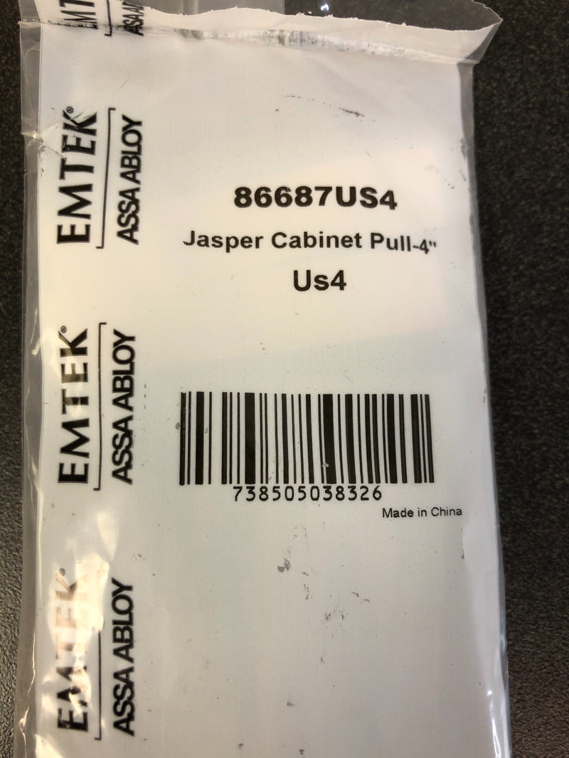 Emtek Jasper 4 Inch Center to Center Bar Cabinet Pull from the Industrial Modern Collection