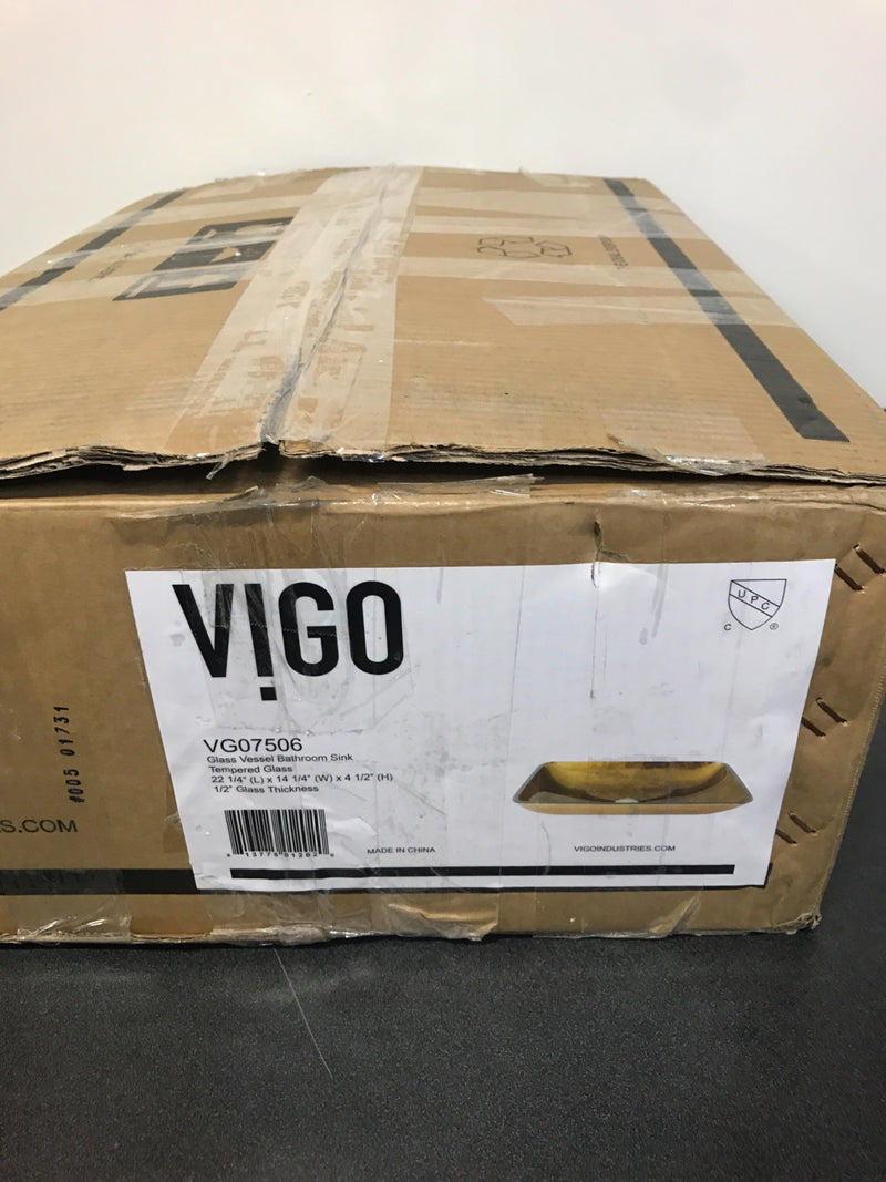 Vigo 22-1/4" Glass Bathroom Vessel Sink - Copper