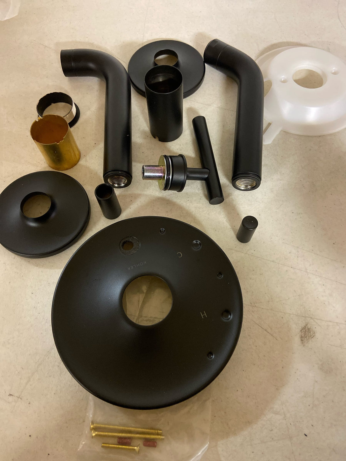 Kohler K-T14421-4L-BL Purist Single Handle Wall Mount Tub and Shower Trim Kit without Showerhead in Matte Black (Valve Not Included)