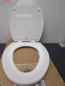 Bemis 1500EC 000 Elongated Molded Wood Toilet Seat with Easy-Clean & Change Hinge - White