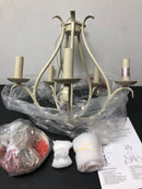 Craftmade 1015C-ATL 5 Light 15" Wide Candle Style Chandelier with Crystal Accents - Antique Linen / Clear Crystal