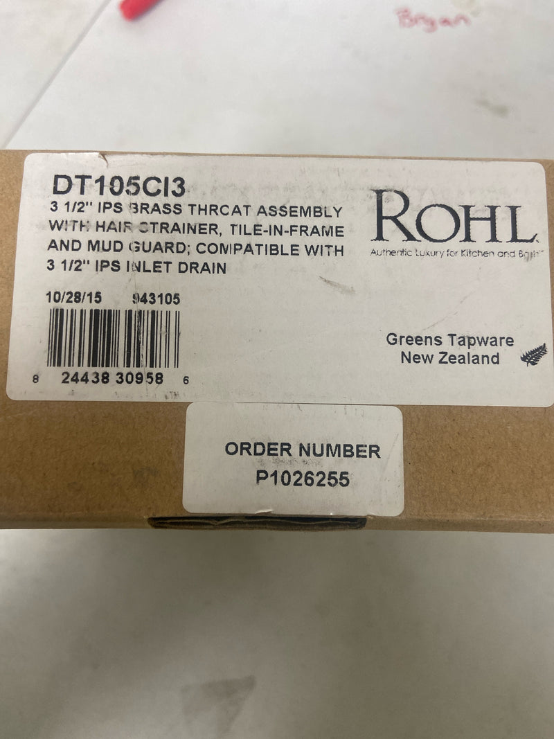 Rohl DT105CI3 5-1/4" Brass 3-1/2" Drain Through Assembly - N/A