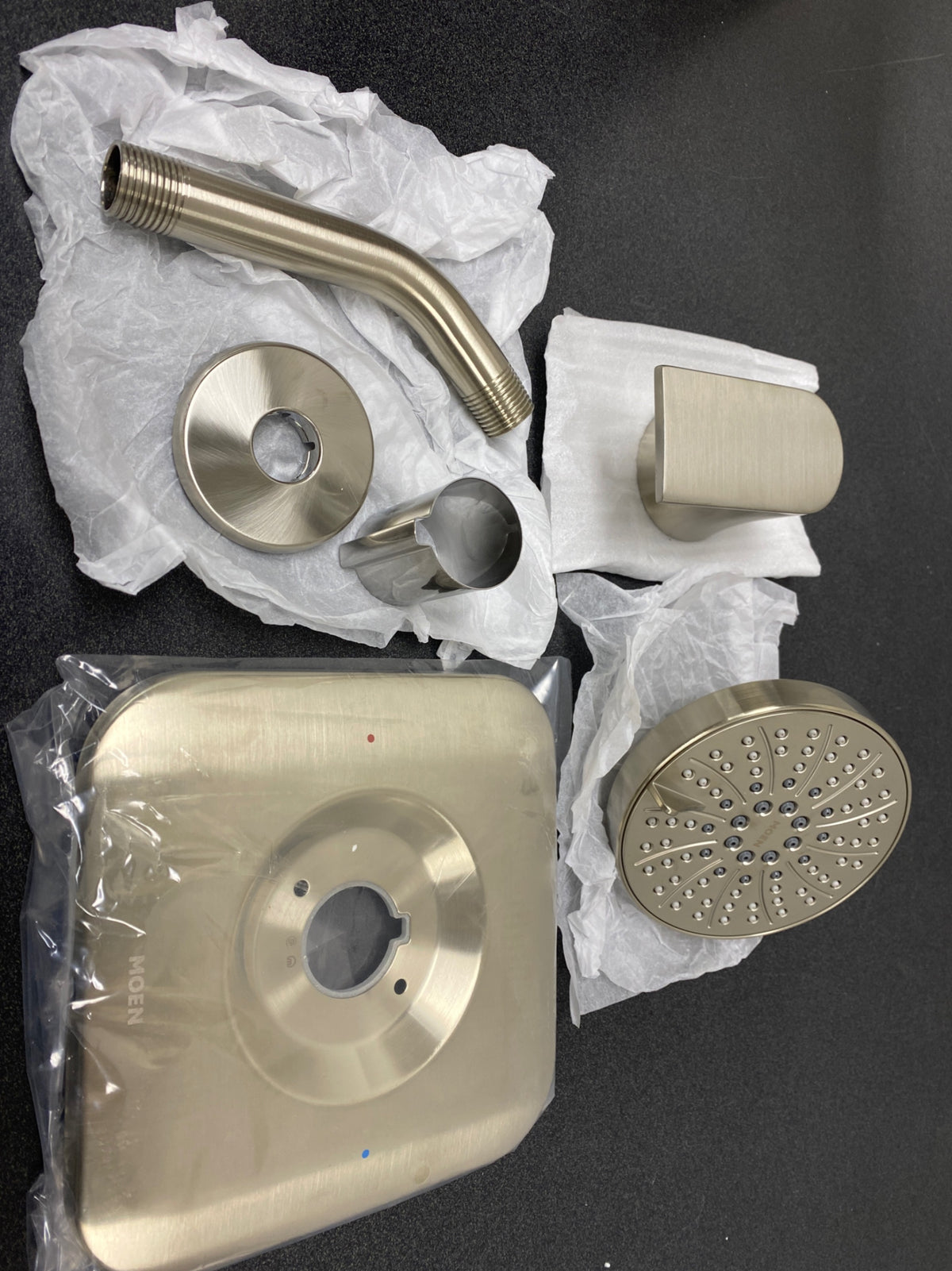 Moen T2472EPBN Genta LX 1.75 GPM Pressure Balanced Shower Trim Package with Multi Function Shower Head - Less Valve - Brushed Nickel