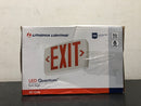 Lithonia Lighting LQM S W 3 R 120/277 M6 Contractor Select LQM 12" LED Exit Sign with Red Letters - Matte White