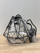 Hampton bay 67000094 Brielle 60-Watt 1-Light Matte Black Shaded Pendant Light with Cage Shade