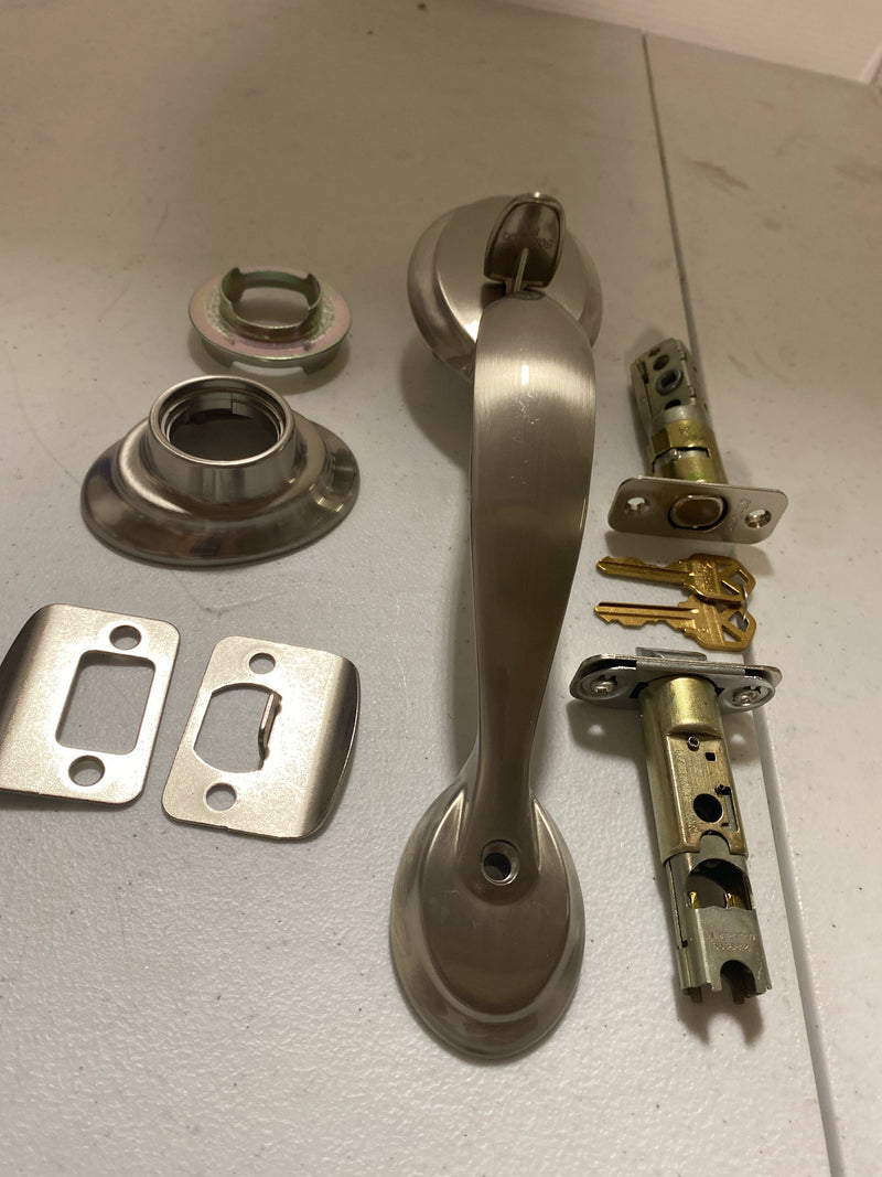 Kwikset 687DALIP-15.DS Dakota Single Cylinder Handleset from the Kwikset Series, Exterior Only - Satin Nickel