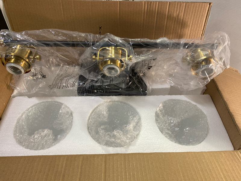 Kaisite 8095ML-03BG-US 23 in. 3-Light Black and Gold Vanity Light 60-Watt Bathroom Light Fixture Dimmable Sconces Wall Lighting