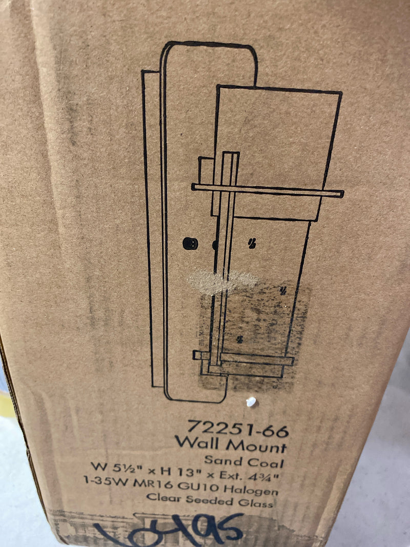 The Great Outdoors 72251-66 Artisan Lane 1 Light 13" Tall Dark Sky Outdoor Wall Sconce with Clear Seeded Glass - Black