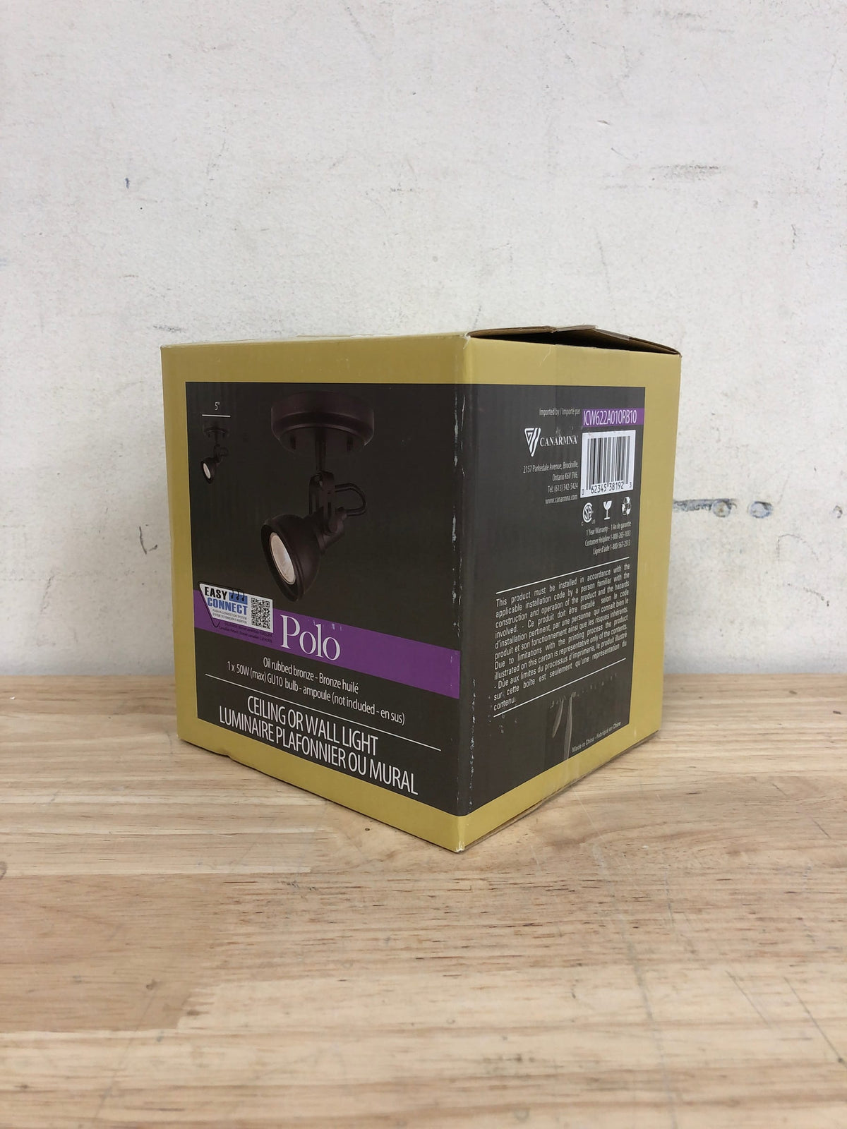 CANARM ICW622A01ORB10 LTD Polo 1 Light Ceiling/Wall, Oil Rubbed Bronze with Adjustable Head , Oil-rubbed Bronze