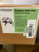 Kingston Brass KS286SN Essex Wall Mounted Clawfoot Tub Filler with Built-In Diverter – Includes Hand Shower - Brushed Nickel