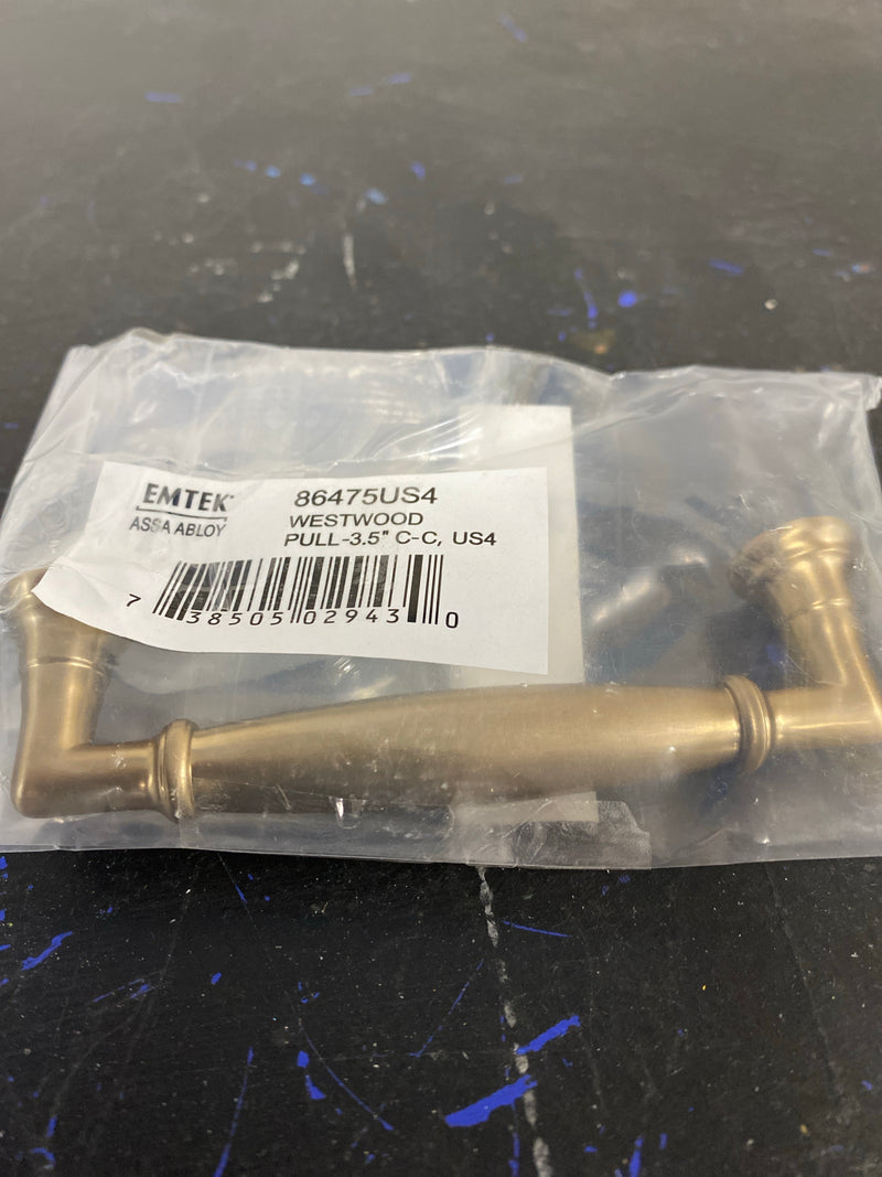 Emtek 86475 Us4 Westwood 3.5 in Ctc Pull in Brass