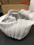 HOME DEPOT HANGING BLACK IRON WEBBED PENDANT WITH BRUSHED GOLD A04234 BRAND NEW