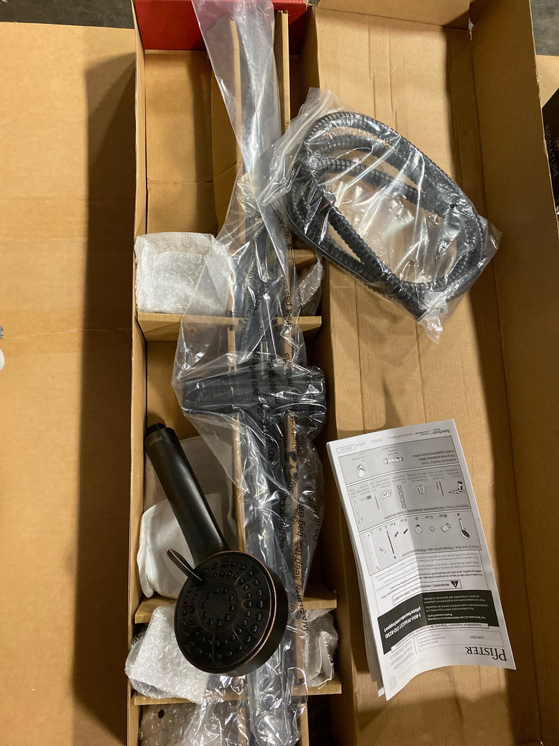 Pfister LG16-500Y Holliston 1.75 GPM Multi Function Hand Shower Package - Includes Slide Bar, Hose, and Wall Supply - Tuscan Bronze
