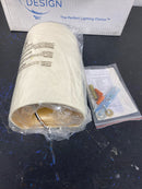 Justice Design Group CER-0945W-MTGD Ambiance 10" Tall Half Cylinder Open Top Outdoor Wall Sconce - Matte White / Champagne Gold