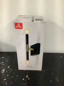 Globe Electric 65000044 2-Light Wall Sconce, Matte Black, Antique Brass Accent, E12 Base Sockets, Wall Lights for Living Room, Home Décor, Wall Lighting, Home Improvement, Mounted Bedside Lamp