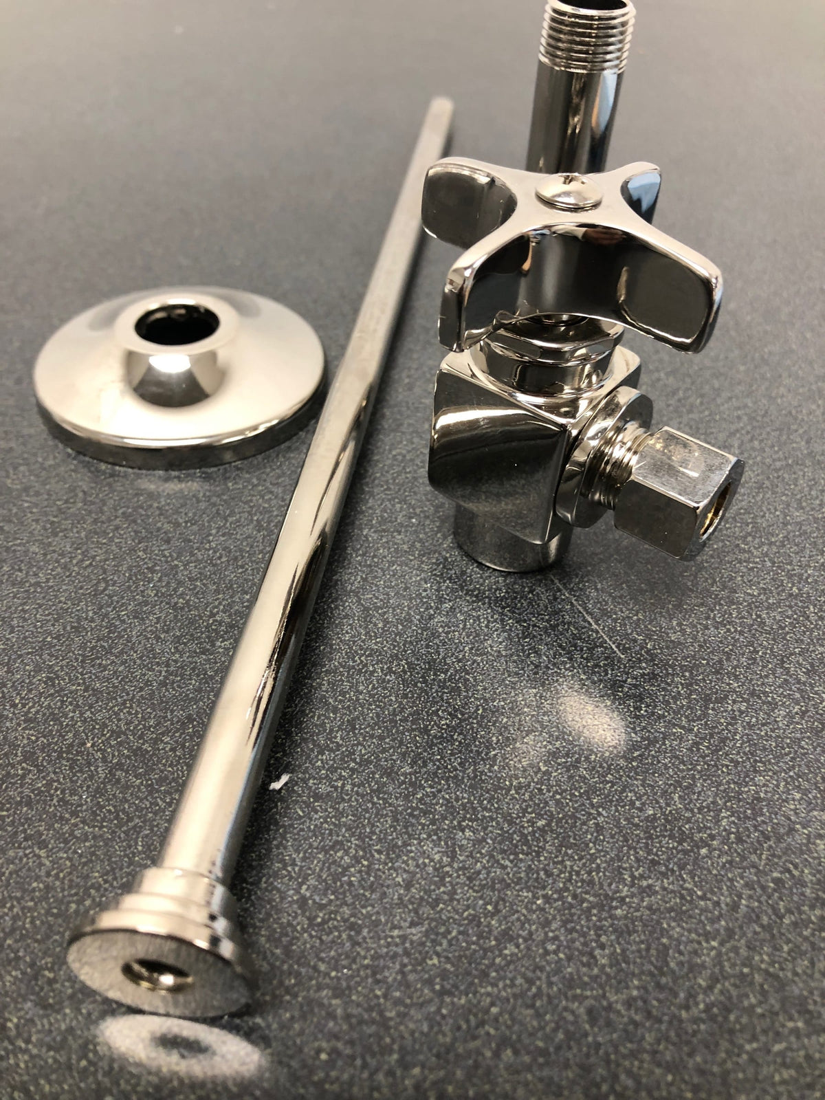 Kohler K-7637-SN 3/8" NPT Angle Supply with Stop and Annealed Vertical Tube - Polished Nickel